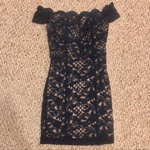 Navy Lace Cocktail Dress